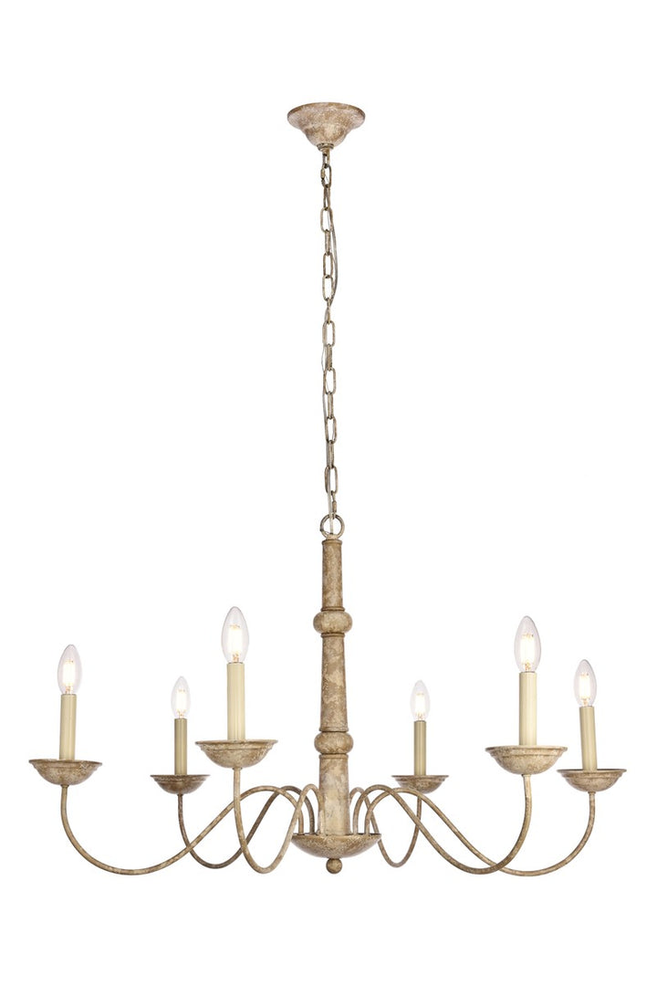 Elegant Merritt LD6007D35WD Chandelier Light - Weathered Dove