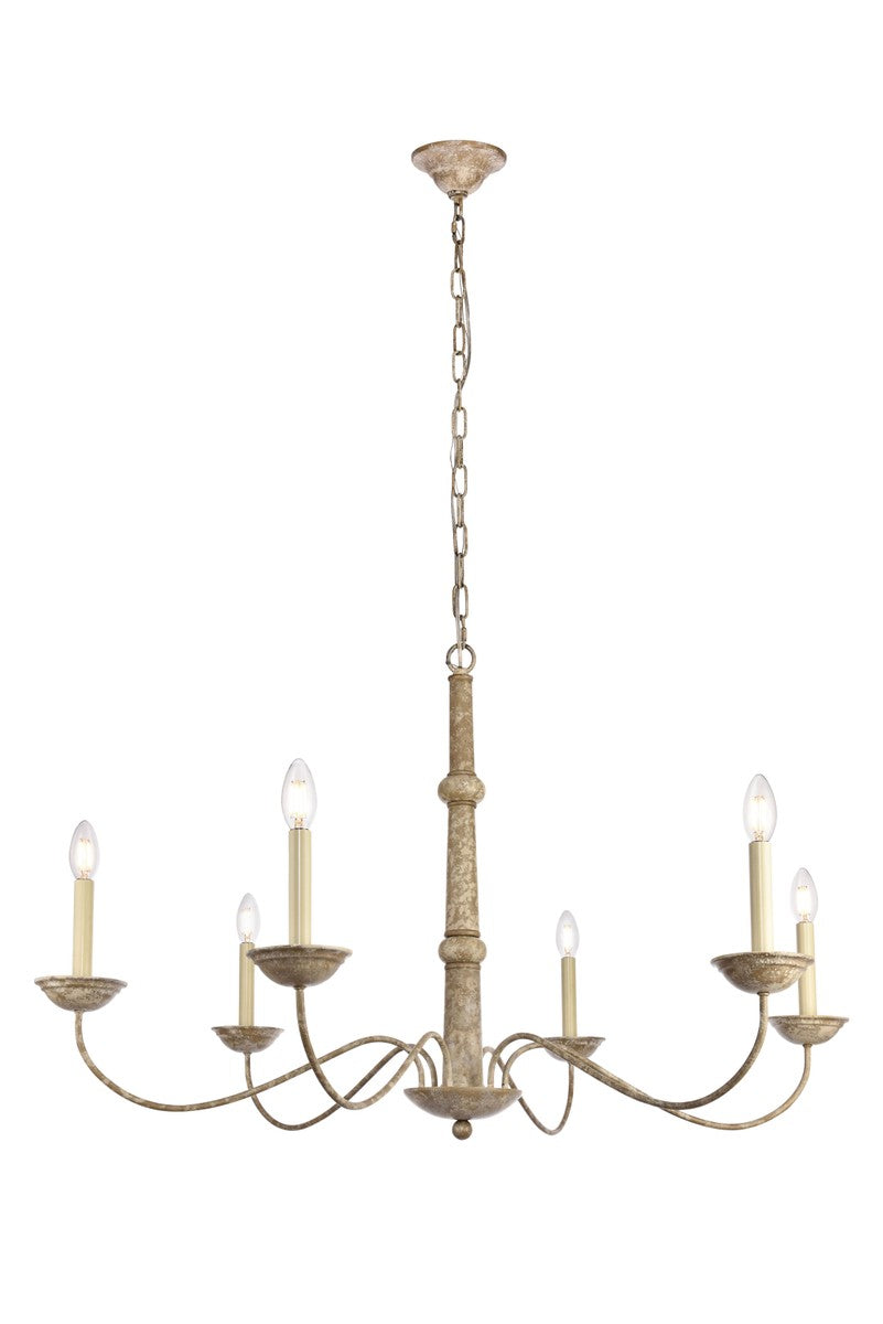 Elegant Merritt LD6007D40WD Chandelier Light - Weathered Dove