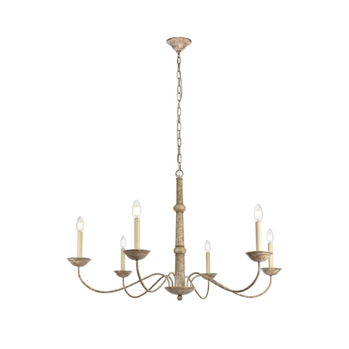 Elegant Merritt LD6007D40WD Chandelier Light - Weathered Dove