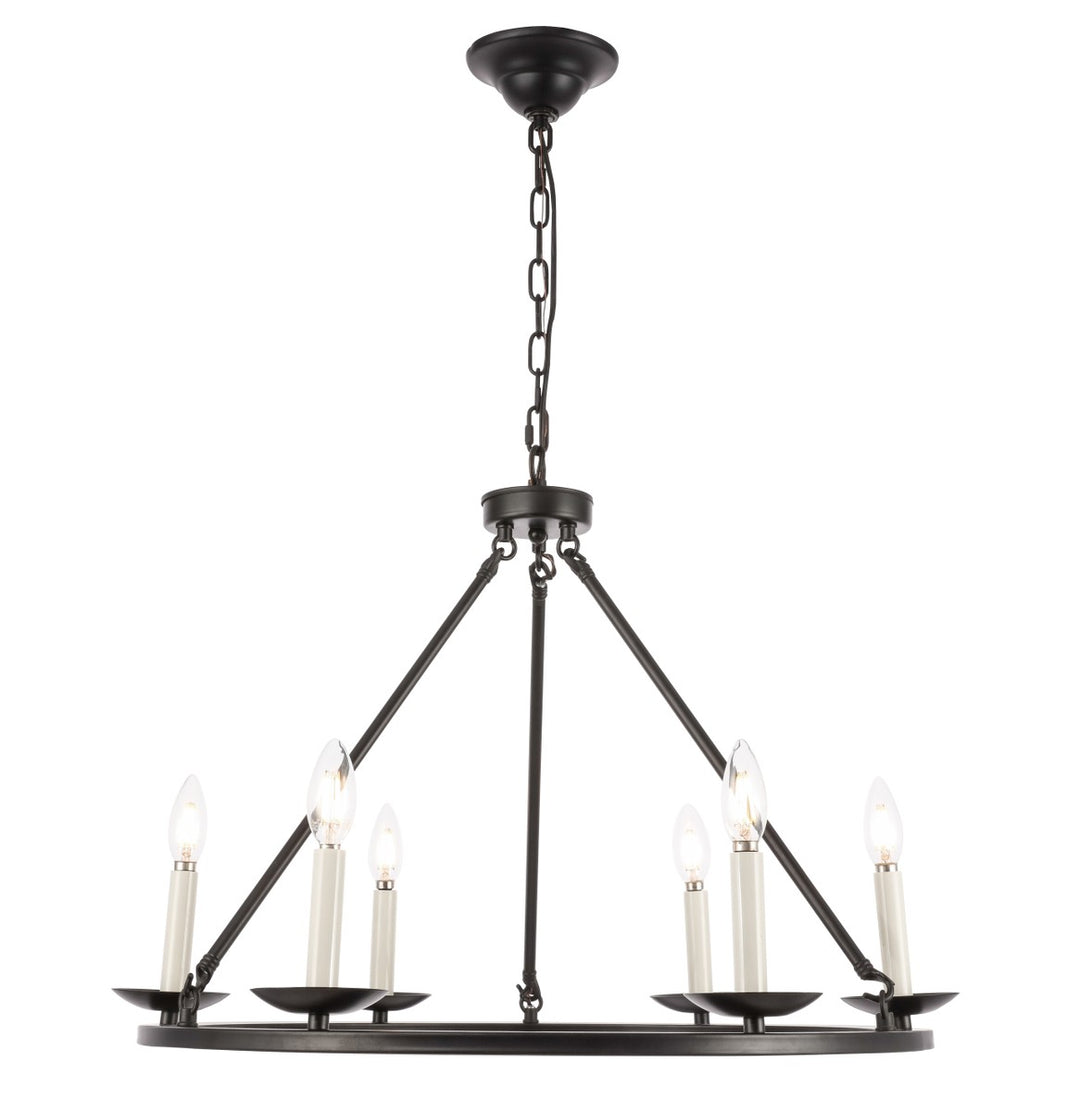 Elegant Maine LD6010D26BK Chandelier Light - Black