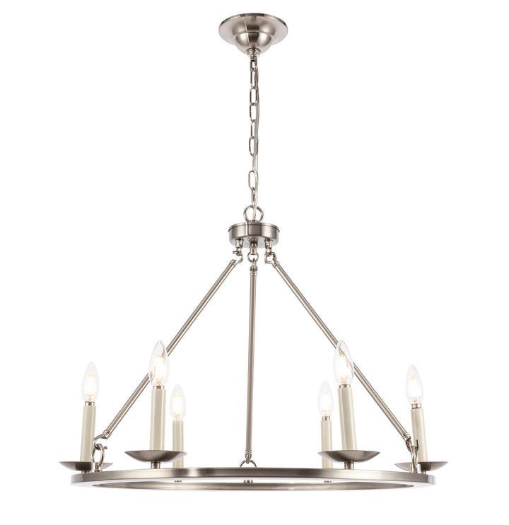 Elegant Maine LD6010D26BN Chandelier Light - Burnished Nickel