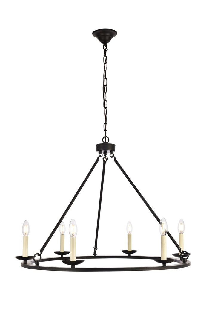 Elegant Maine LD6010D32BK Chandelier Light - Black