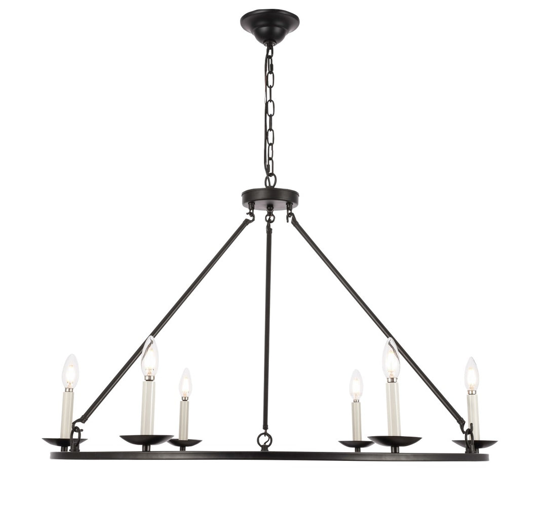 Elegant Maine LD6010D36BK Chandelier Light - Black