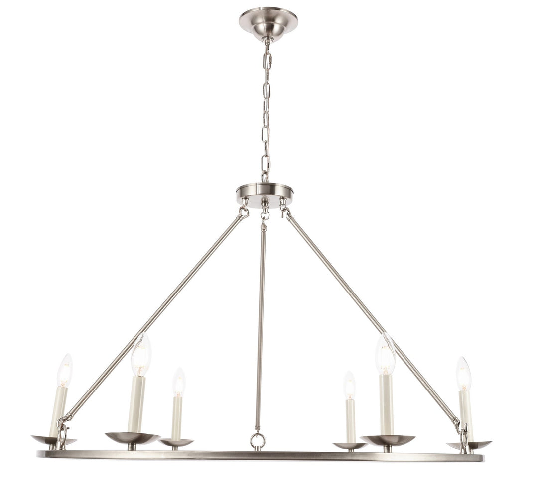 Elegant Maine LD6010D36BN Chandelier Light - Burnished Nickel