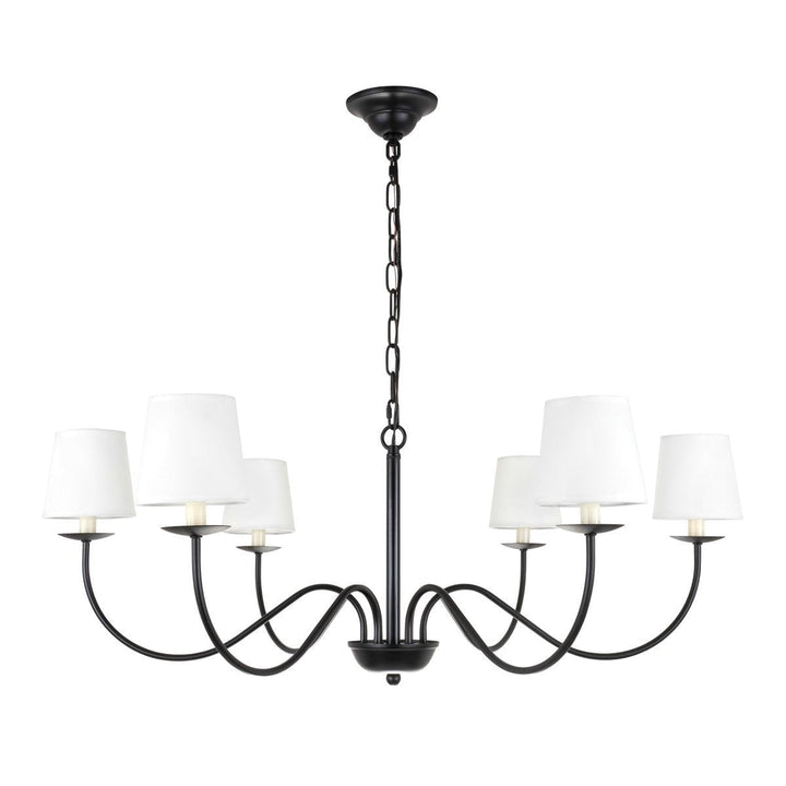 Elegant Eclipse LD6103D37BK Chandelier Light - Black And White Shade