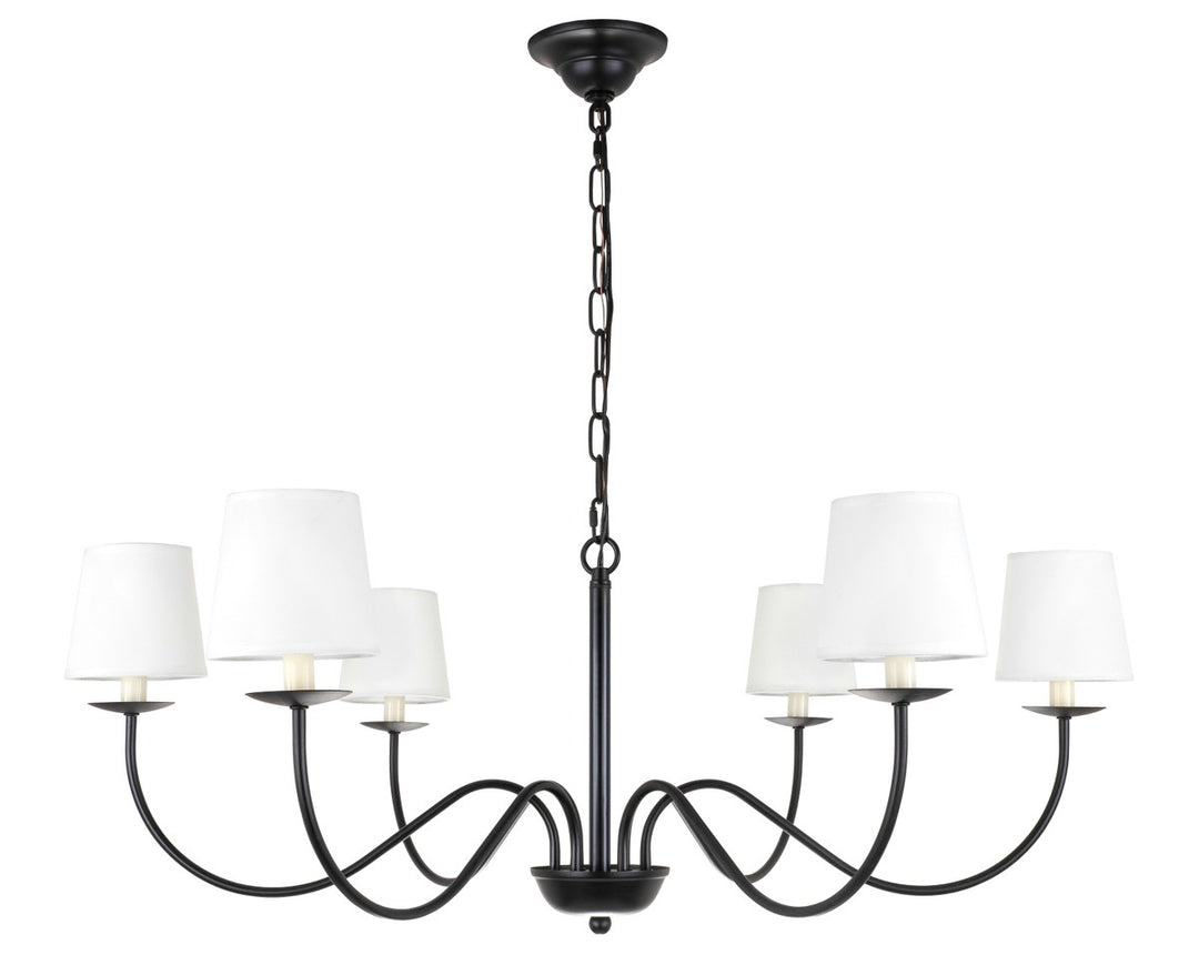 Elegant Eclipse LD6103D37BK Chandelier Light - Black And White Shade