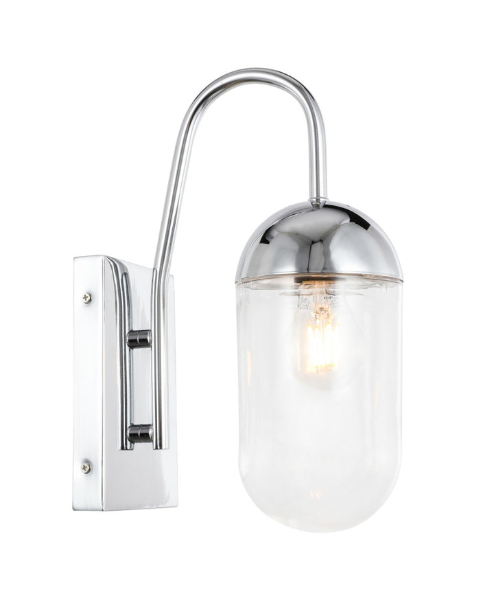 Elegant Kace LD6170C Wall Sconce Light - Chrome And Clear Glass