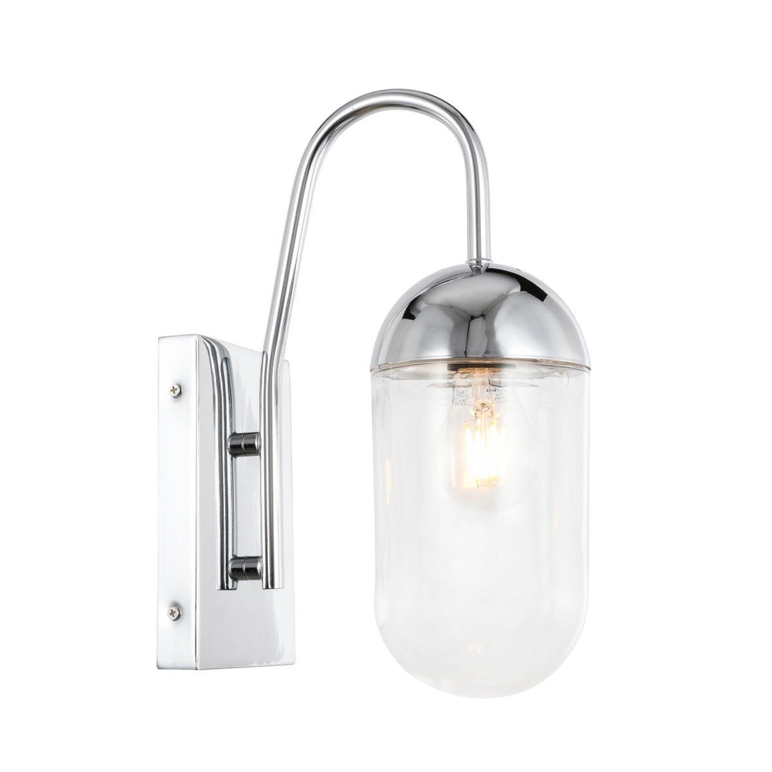 Elegant Kace LD6170C Wall Sconce Light - Chrome And Clear Glass