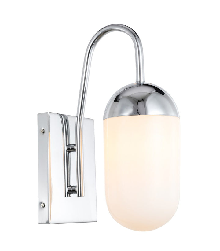 Elegant Kace LD6171C Wall Sconce Light - Chrome And Frosted White Glass