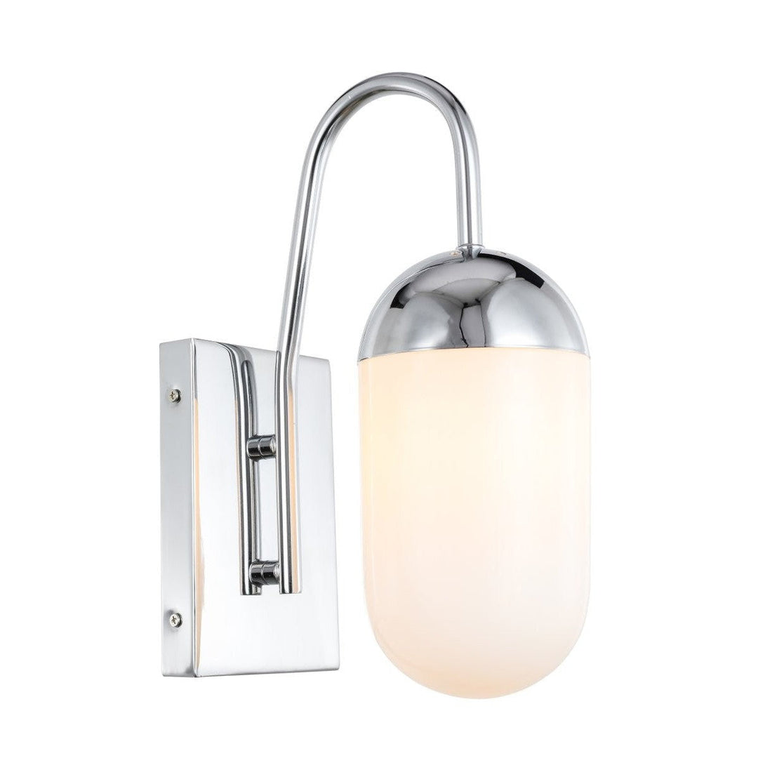 Elegant Kace LD6171C Wall Sconce Light - Chrome And Frosted White Glass