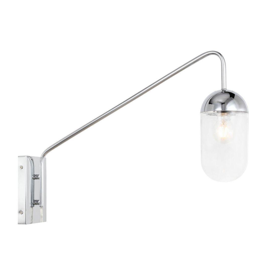 Elegant Kace LD6176C Wall Light - Chrome And Clear Glass