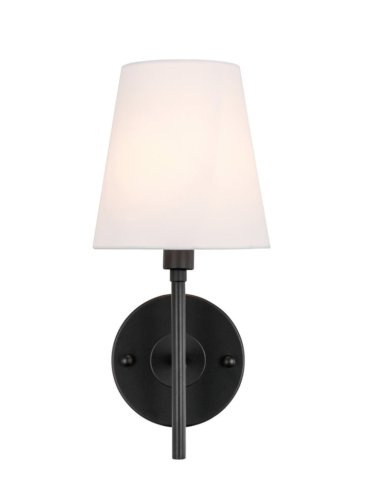 Elegant Cason LD6183BK Wall Sconce Light - Black And White Shade