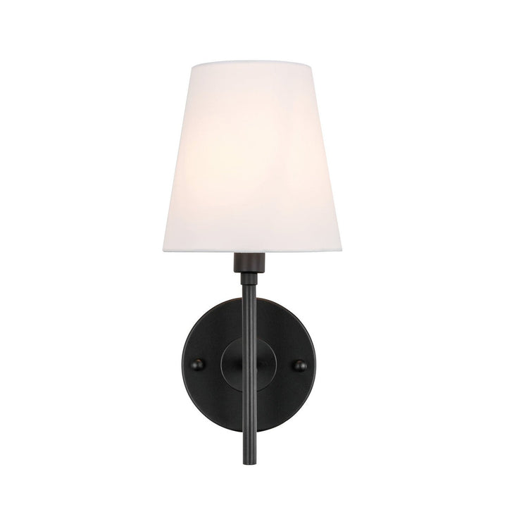Elegant Cason LD6183BK Wall Sconce Light - Black And White Shade