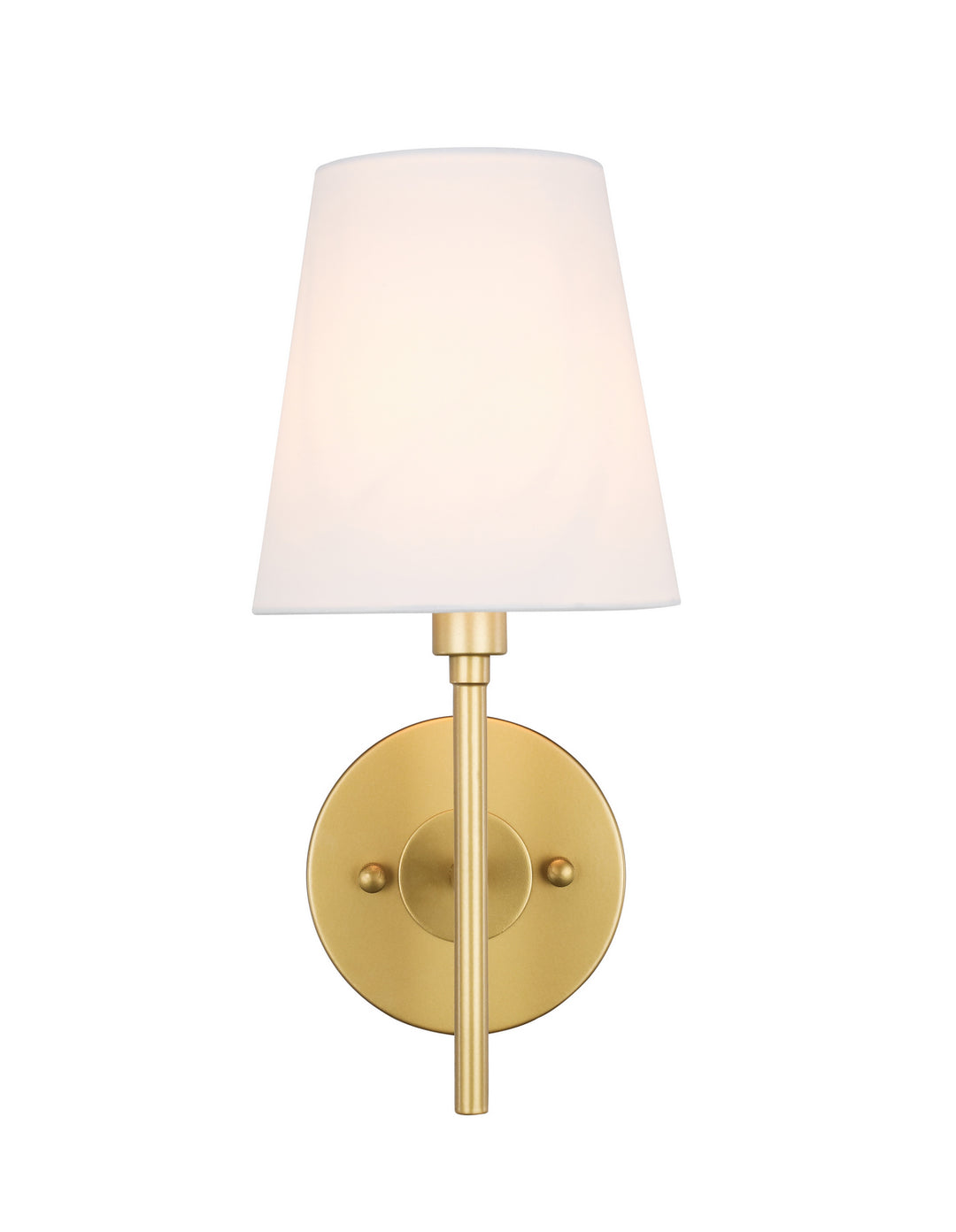 Elegant Cason LD6185BR Wall Sconce Light - Brass And White Shade