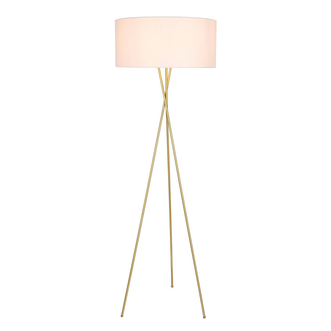 Elegant Lighting LD6191BR Modern Cason Lamp Brass And White Shade