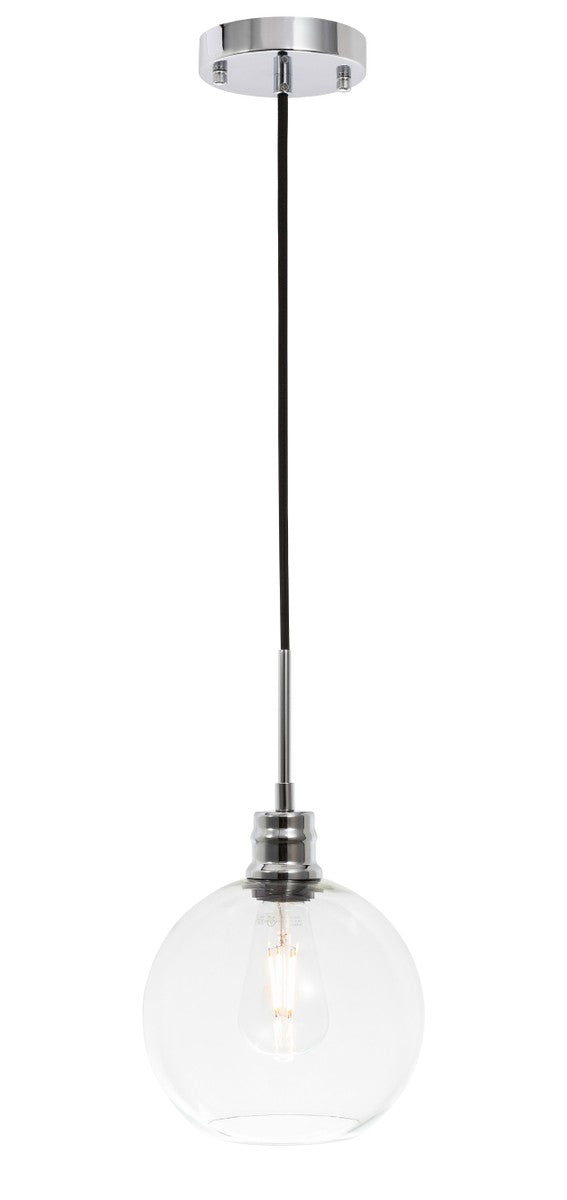 Elegant Emett LD6205C Pendant Light - Chrome And Clear Glass