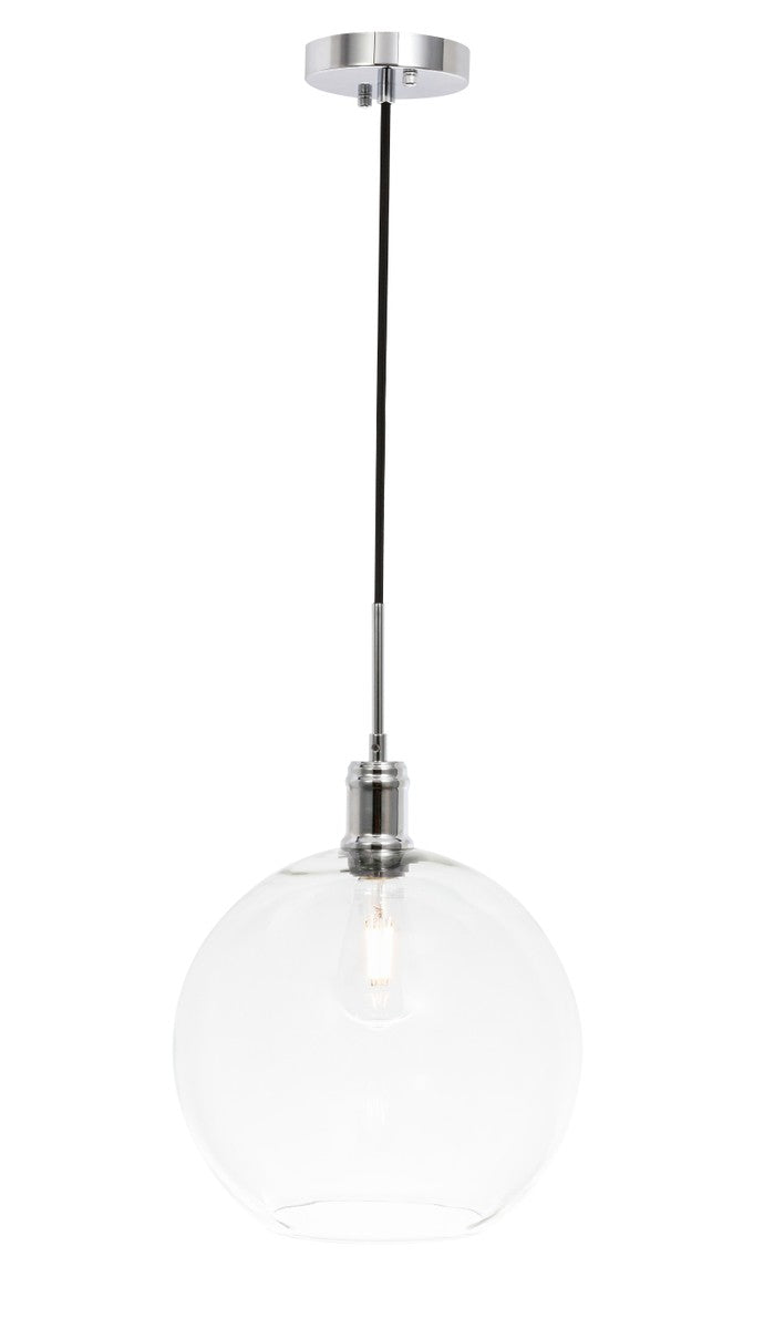 Elegant Emett LD6208C Pendant Light - Chrome And Clear Glass