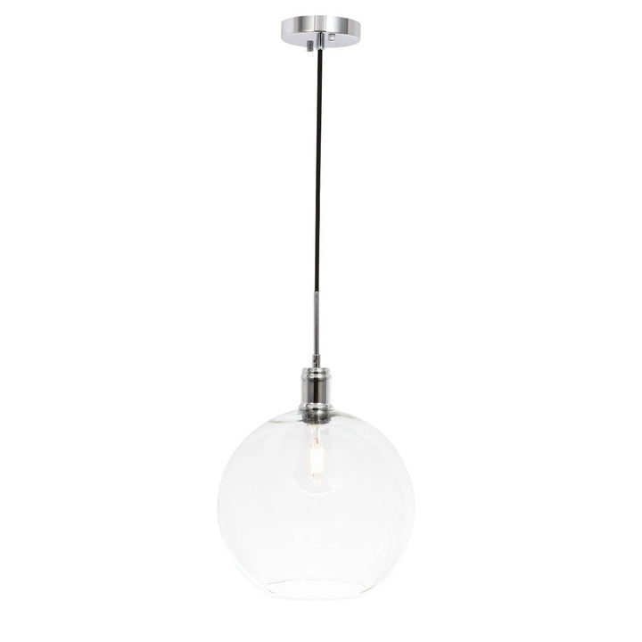 Elegant Emett LD6208C Pendant Light - Chrome And Clear Glass