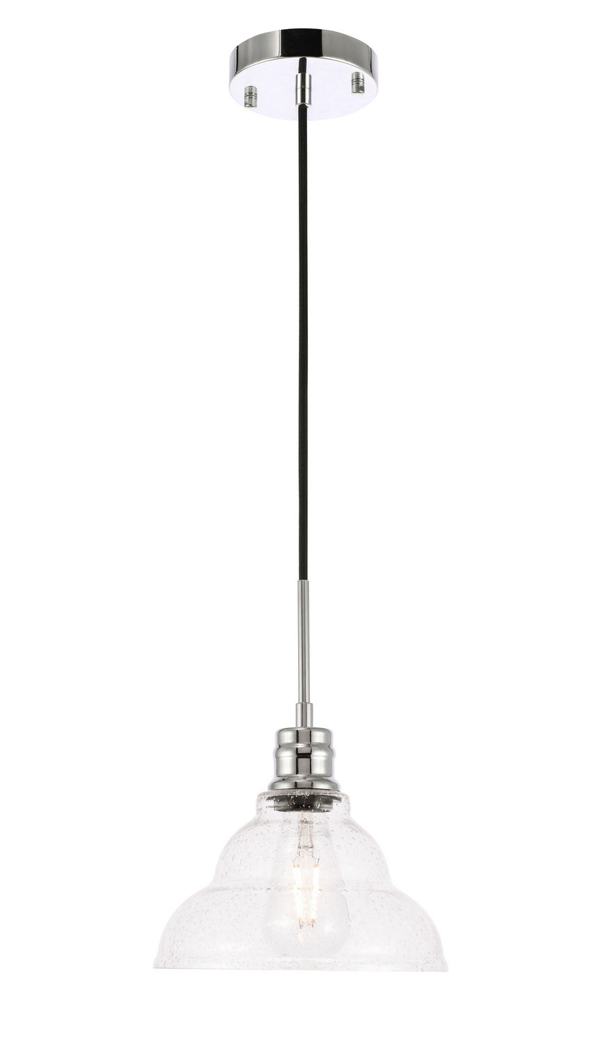 Elegant Gil LD6217C Pendant Light - Chrome And Clear Seeded Glass