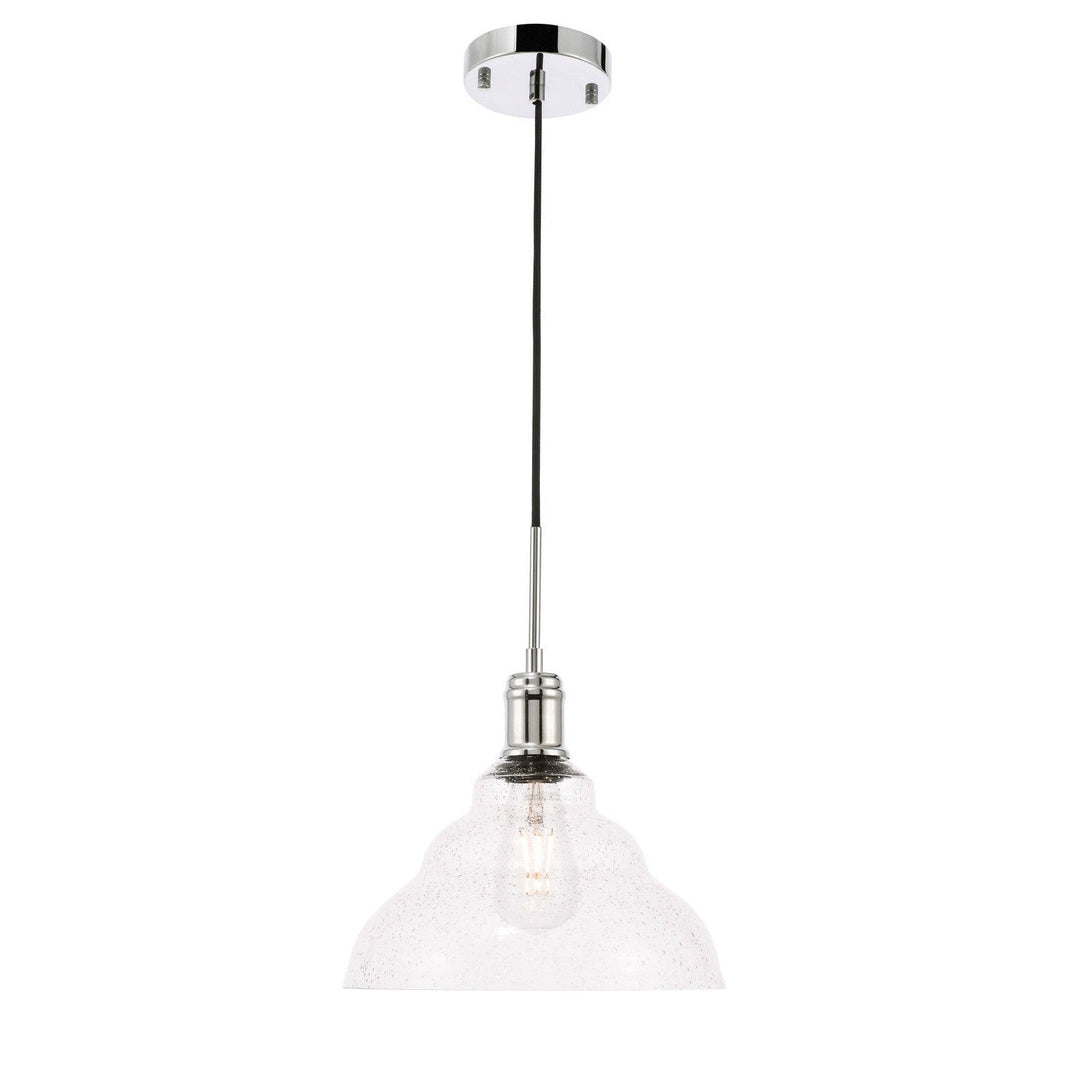 Elegant Gil LD6220C Pendant Light - Chrome And Clear Seeded Glass