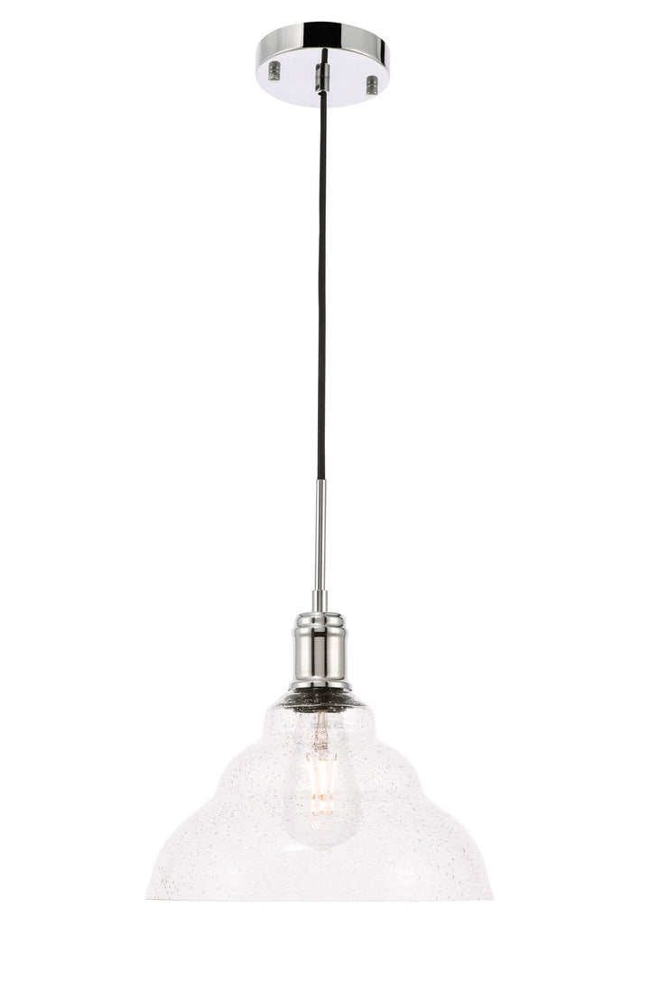 Elegant Gil LD6220C Pendant Light - Chrome And Clear Seeded Glass