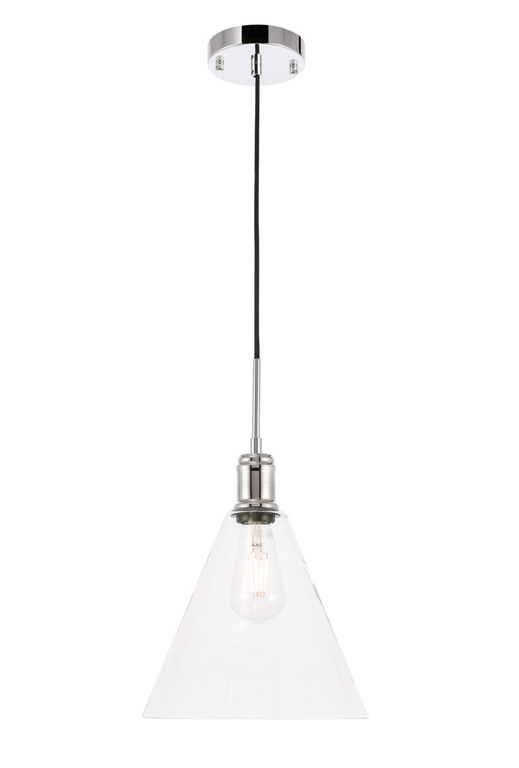 Elegant Hugh LD6226C Pendant Light - Chrome And Clear Glass