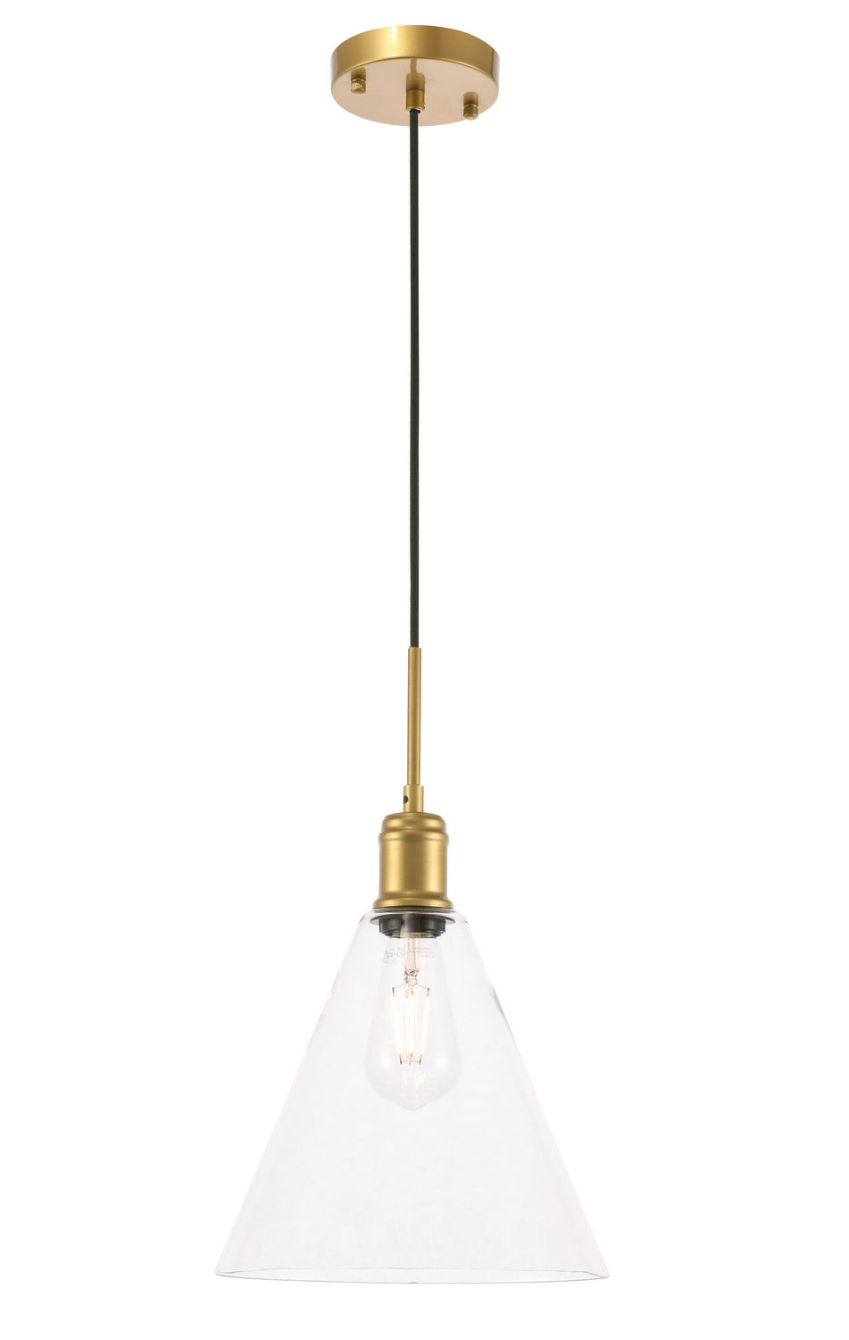 Elegant Hugh LD6227BR Pendant Light - Brass And Clear Glass