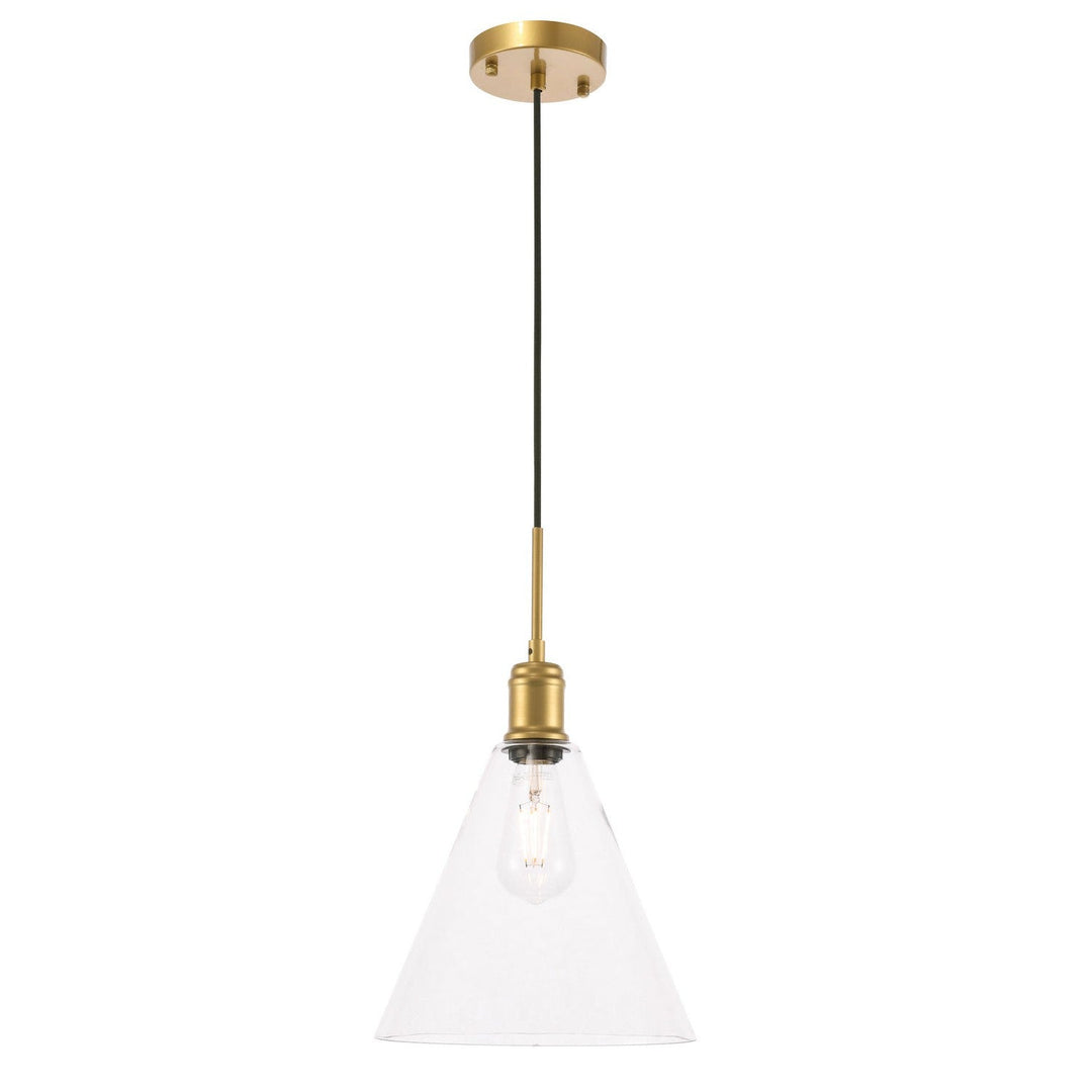 Elegant Hugh LD6227BR Pendant Light - Brass And Clear Glass