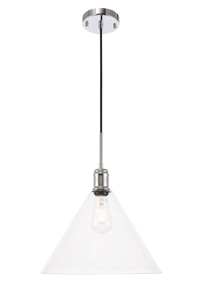 Elegant Hugh LD6229C Pendant Light - Chrome And Clear Glass