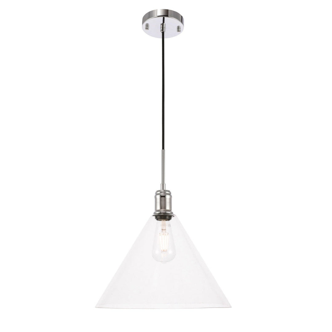 Elegant Hugh LD6229C Pendant Light - Chrome And Clear Glass