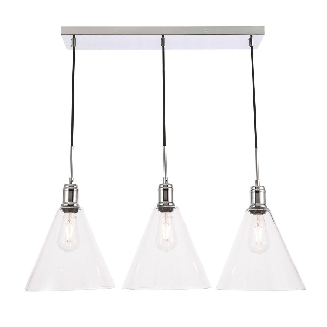 Elegant Hugh LD6232C Pendant Light - Chrome And Clear Glass