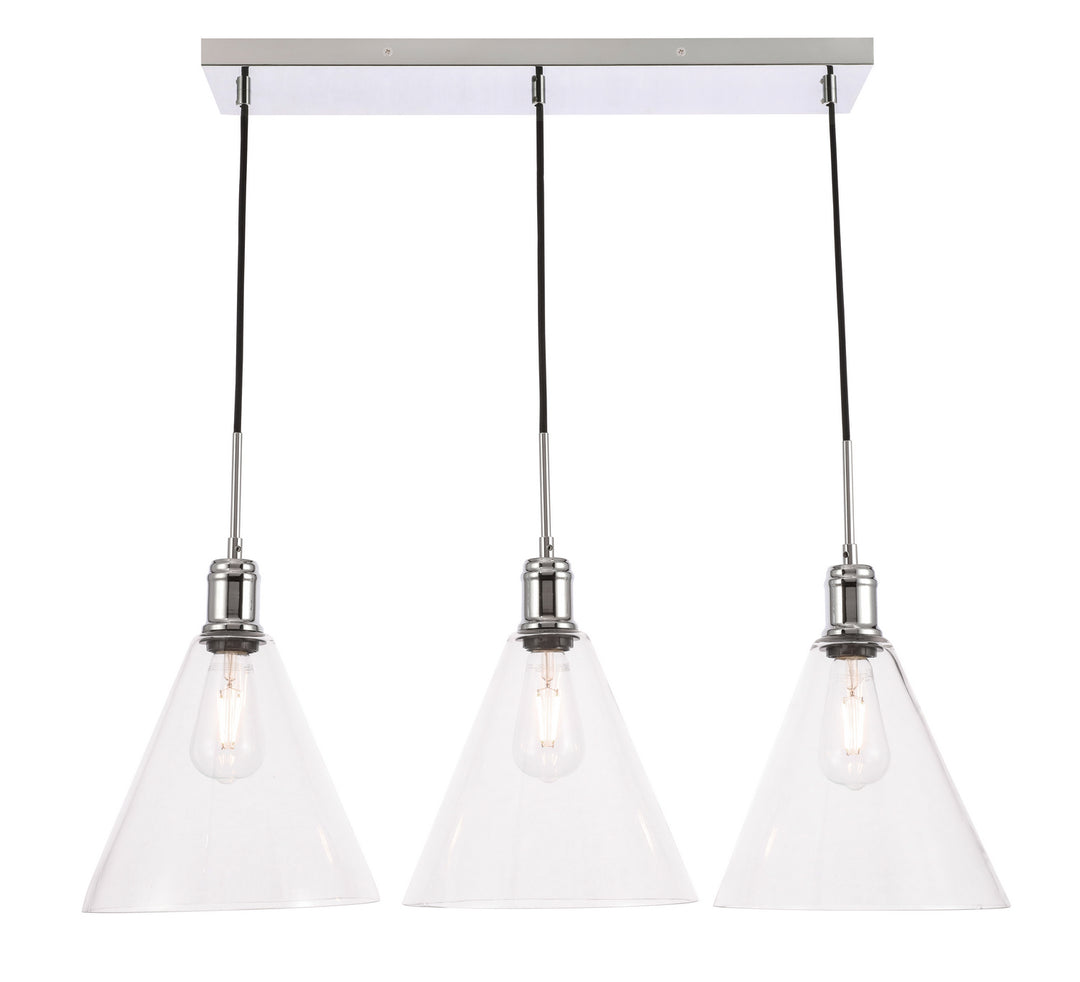 Elegant Hugh LD6232C Pendant Light - Chrome And Clear Glass