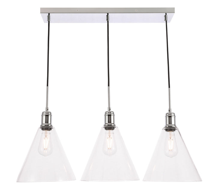 Elegant Hugh LD6232C Pendant Light - Chrome And Clear Glass