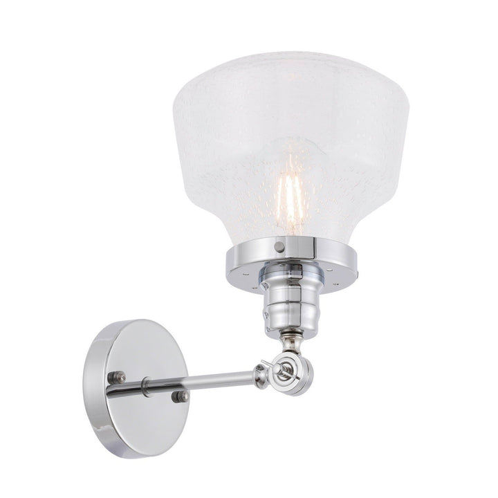 Elegant Lyle LD6235C Wall Sconce Light - Chrome And Clear Seeded Glass