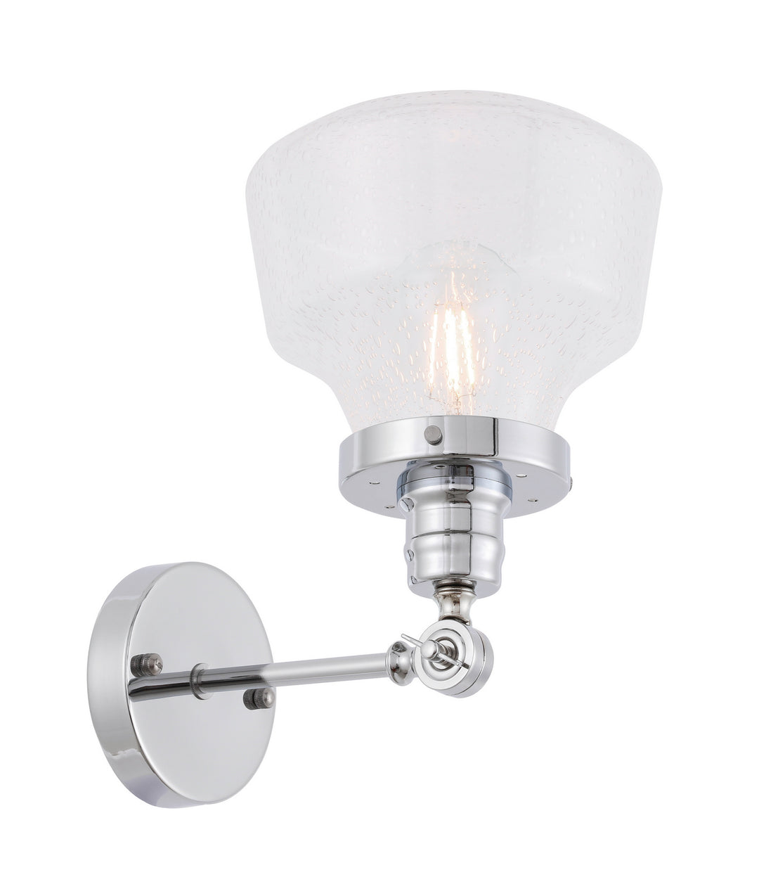 Elegant Lyle LD6235C Wall Sconce Light - Chrome And Clear Seeded Glass