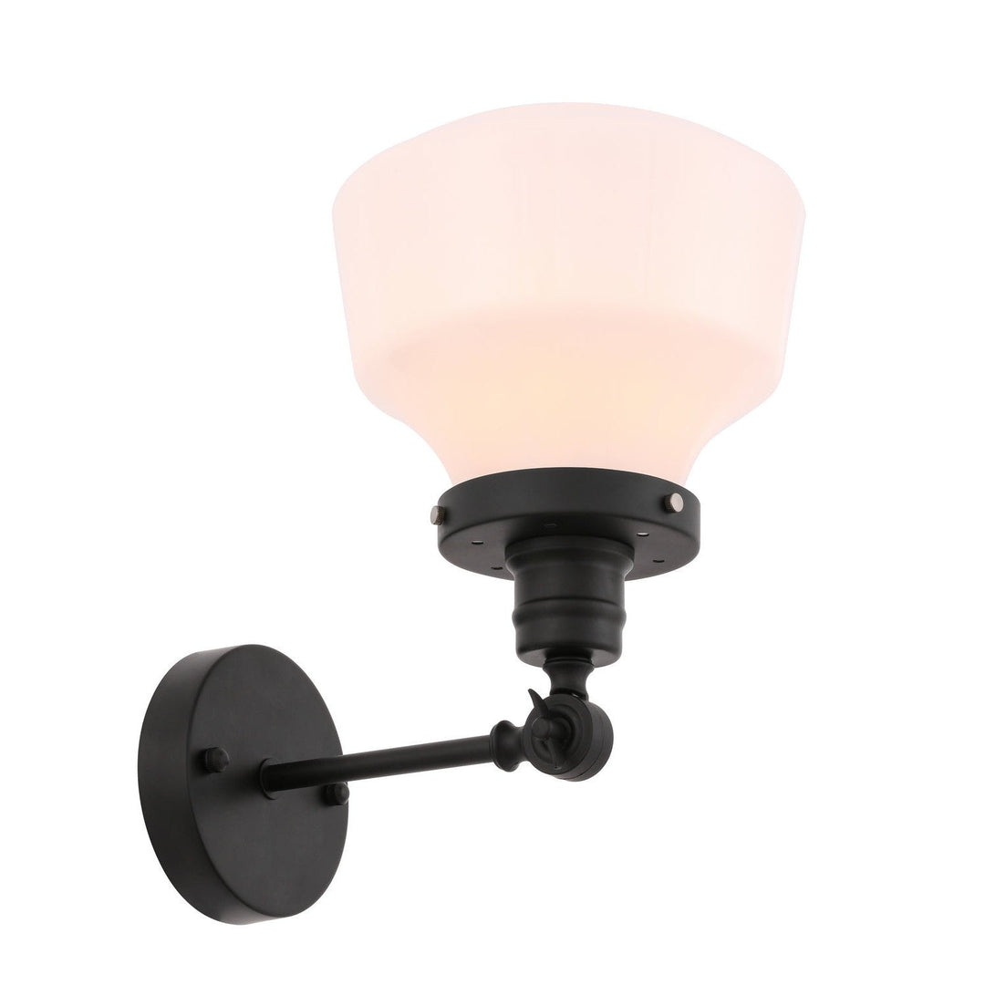 Elegant Lyle LD6237BK Wall Light - Black And Frosted White Glass