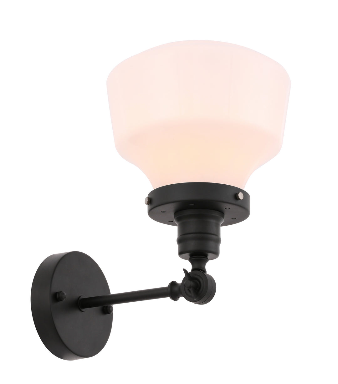 Elegant Lyle LD6237BK Wall Light - Black And Frosted White Glass