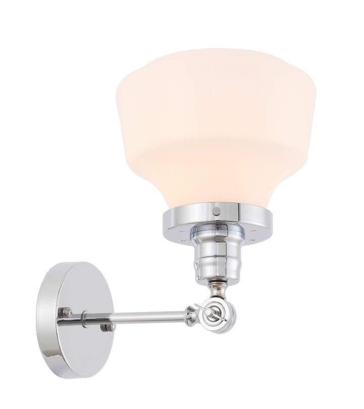 Elegant Lyle LD6238C Wall Sconce Light - Chrome And Frosted White Glass