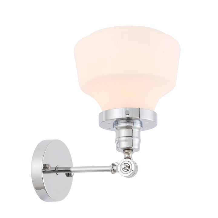 Elegant Lyle LD6238C Wall Sconce Light - Chrome And Frosted White Glass