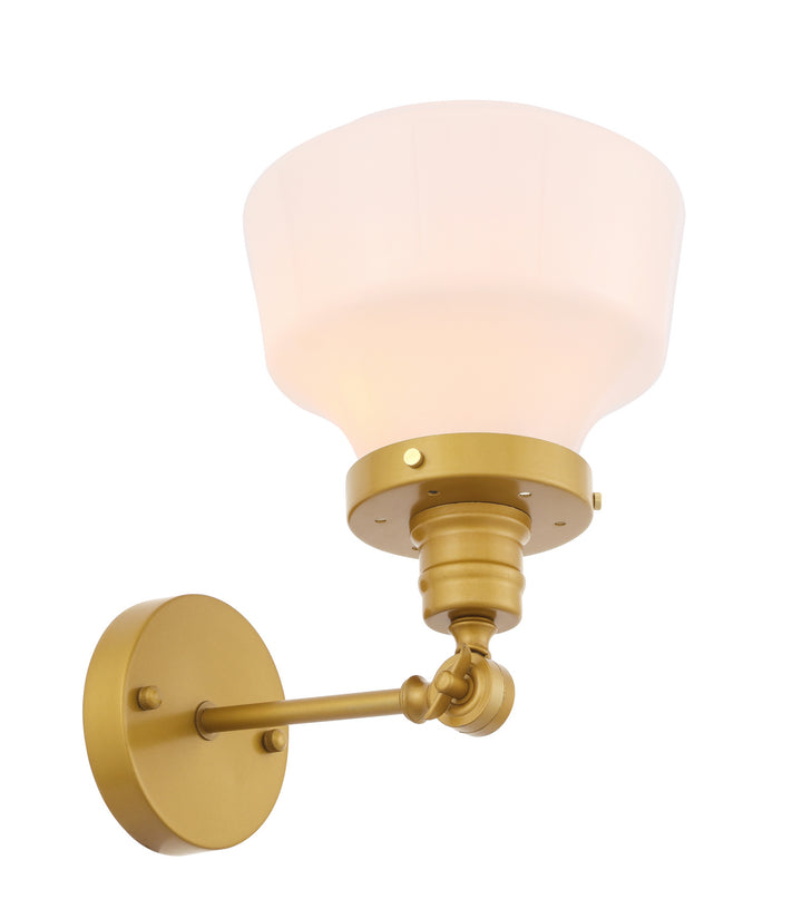 Elegant Lyle LD6239BR Wall Light - Brass And Frosted White Glass