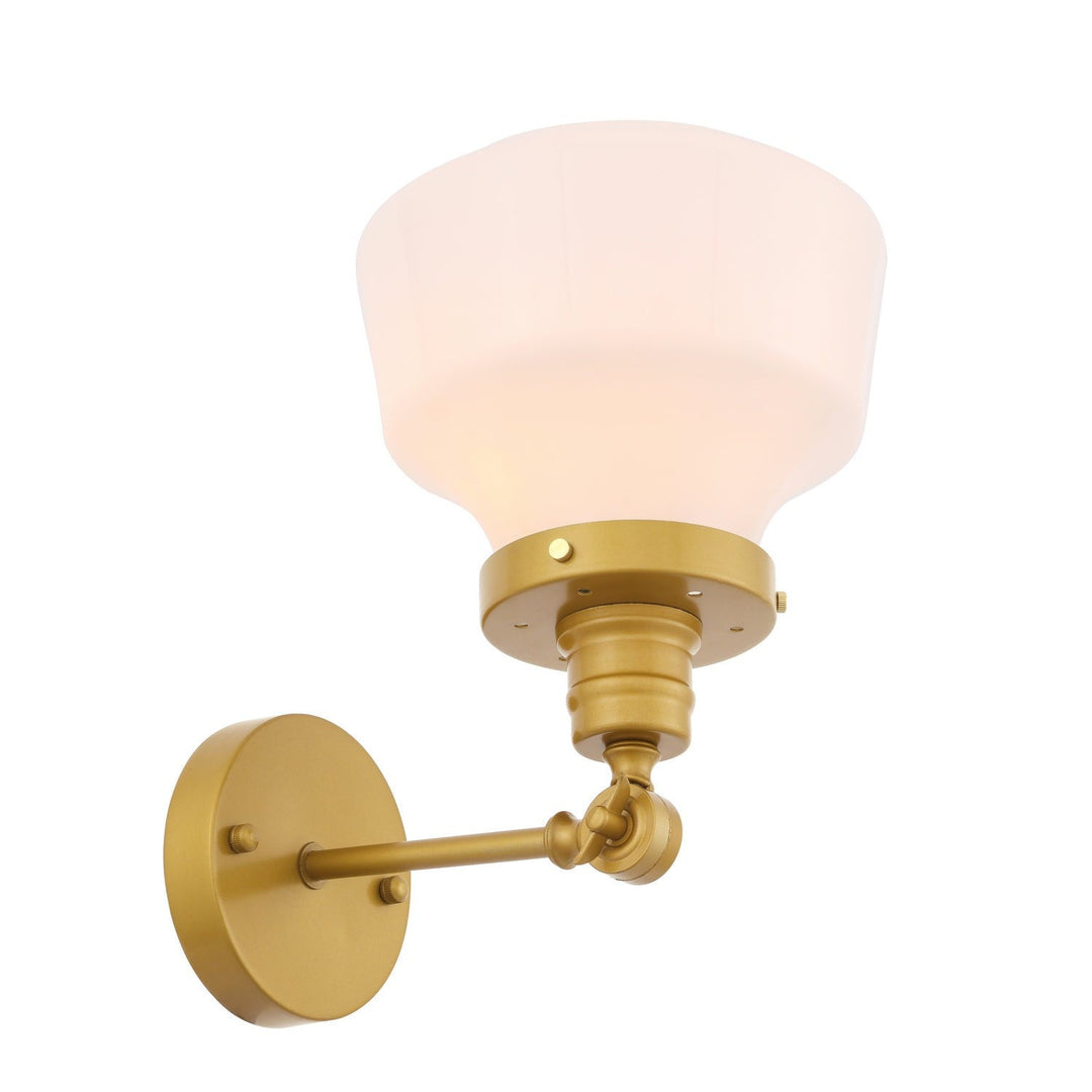 Elegant Lyle LD6239BR Wall Light - Brass And Frosted White Glass