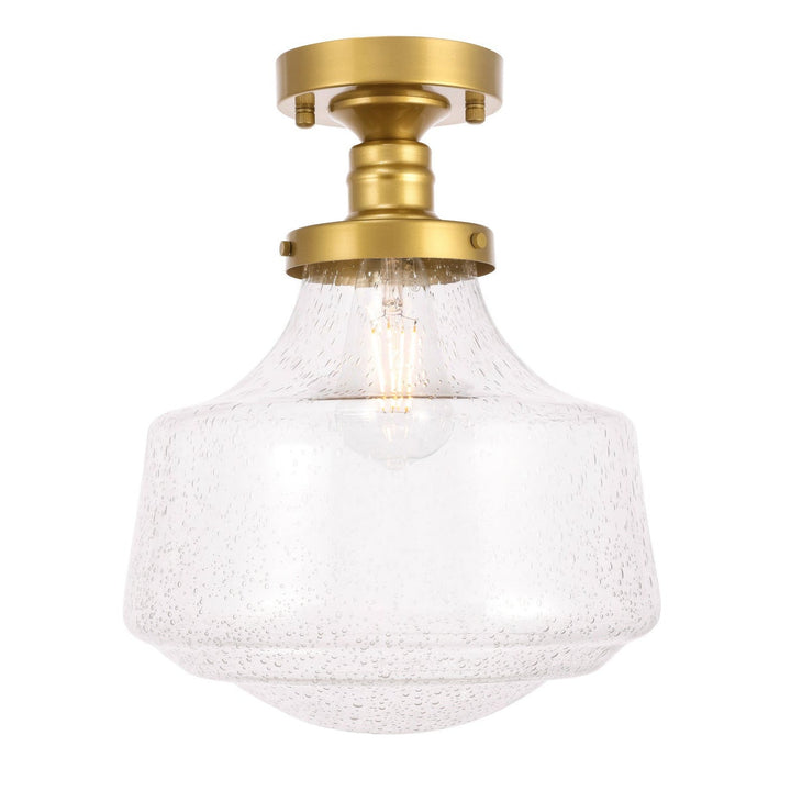 Elegant Lyle LD6242BR Ceiling Light - Brass And Clear Seeded Glass