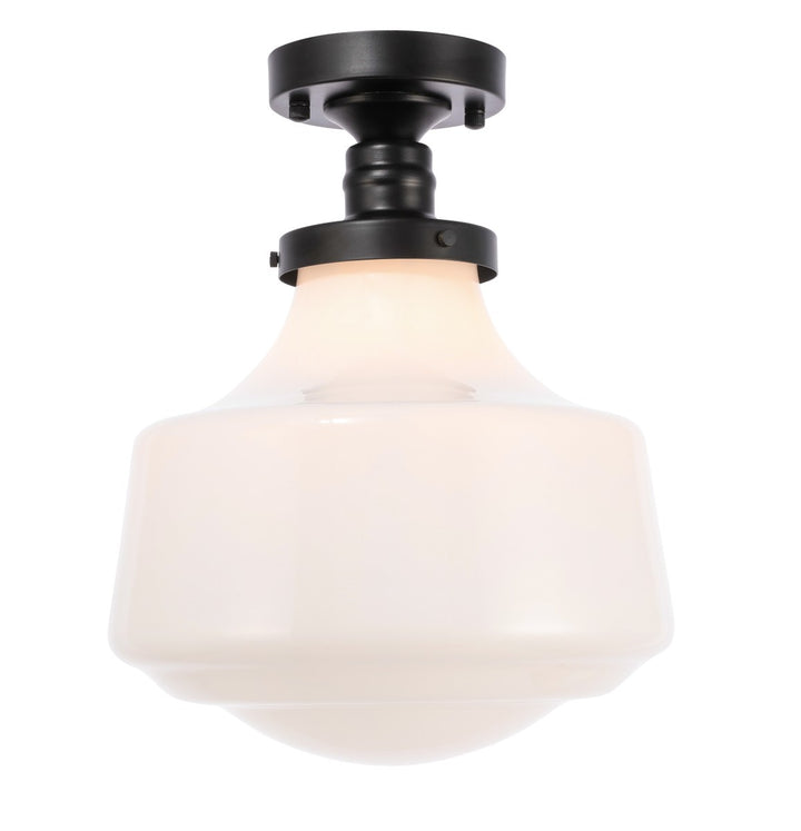 Elegant Lyle LD6243BK Ceiling Light - Black And Frosted White Glass