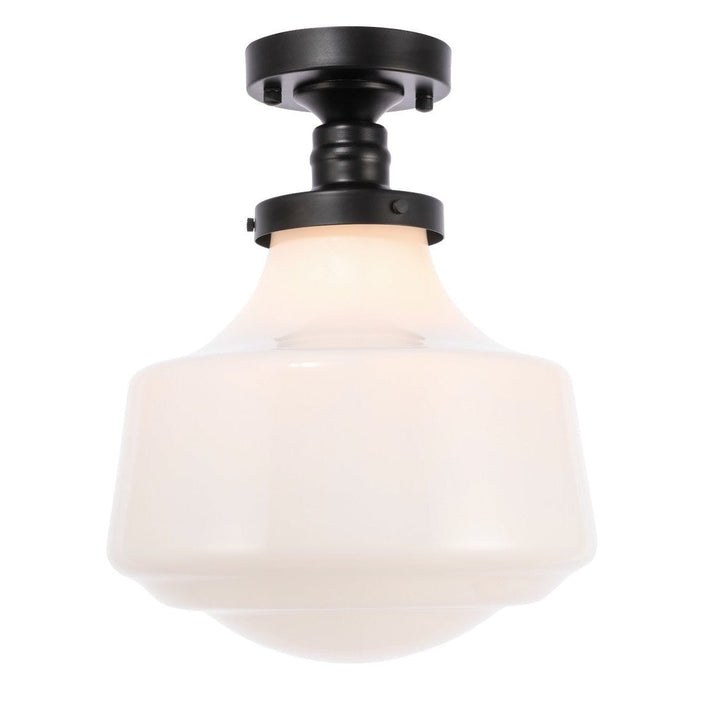 Elegant Lyle LD6243BK Ceiling Light - Black And Frosted White Glass