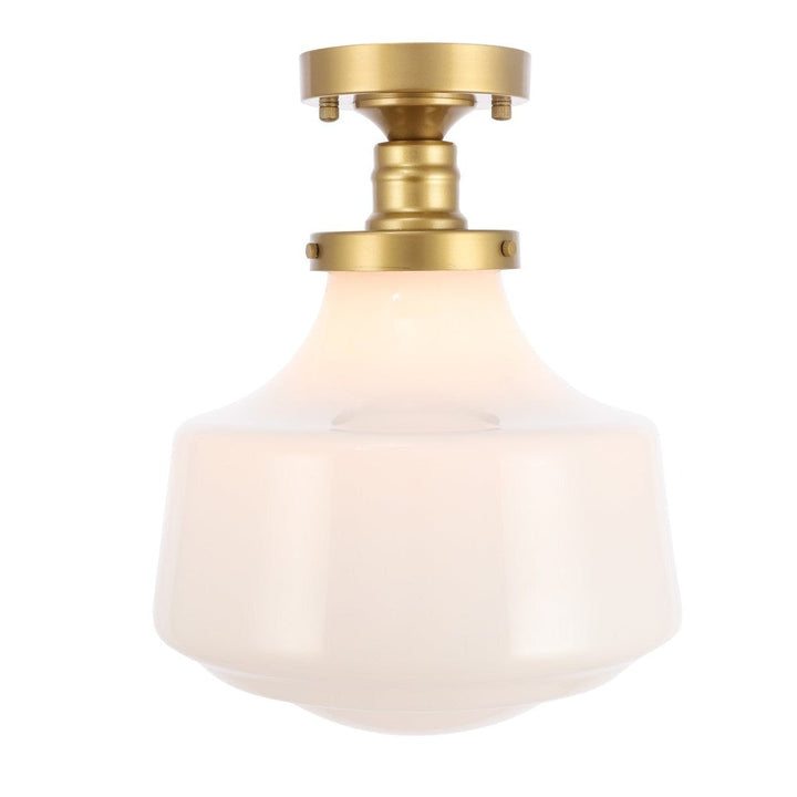 Elegant Lyle LD6245BR Ceiling Light - Brass And Frosted White Glass