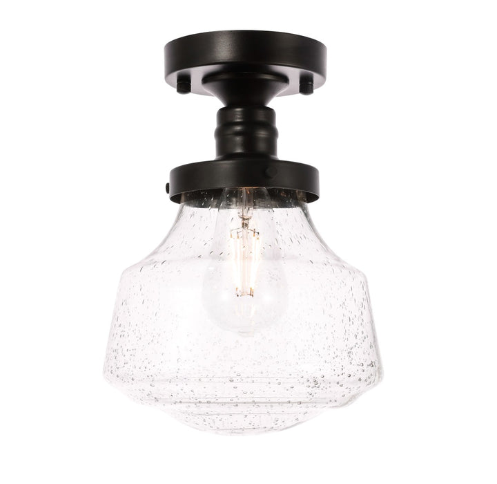 Elegant Lyle LD6246BK Ceiling Light - Black And Clear Seeded Glass