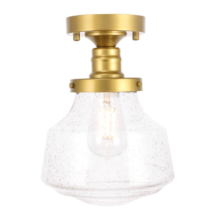 Elegant Lyle LD6248BR Ceiling Light - Brass And Clear Seeded Glass