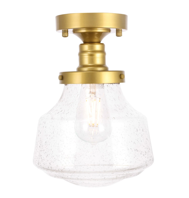 Elegant Lyle LD6248BR Ceiling Light - Brass And Clear Seeded Glass