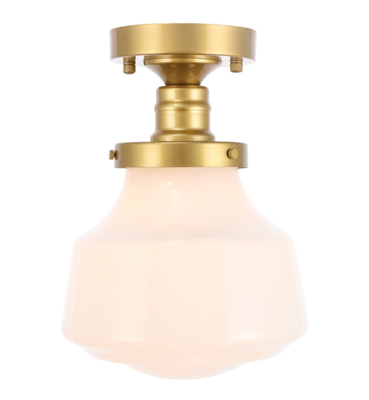 Elegant Lyle LD6251BR Ceiling Light - Brass And Frosted White Glass