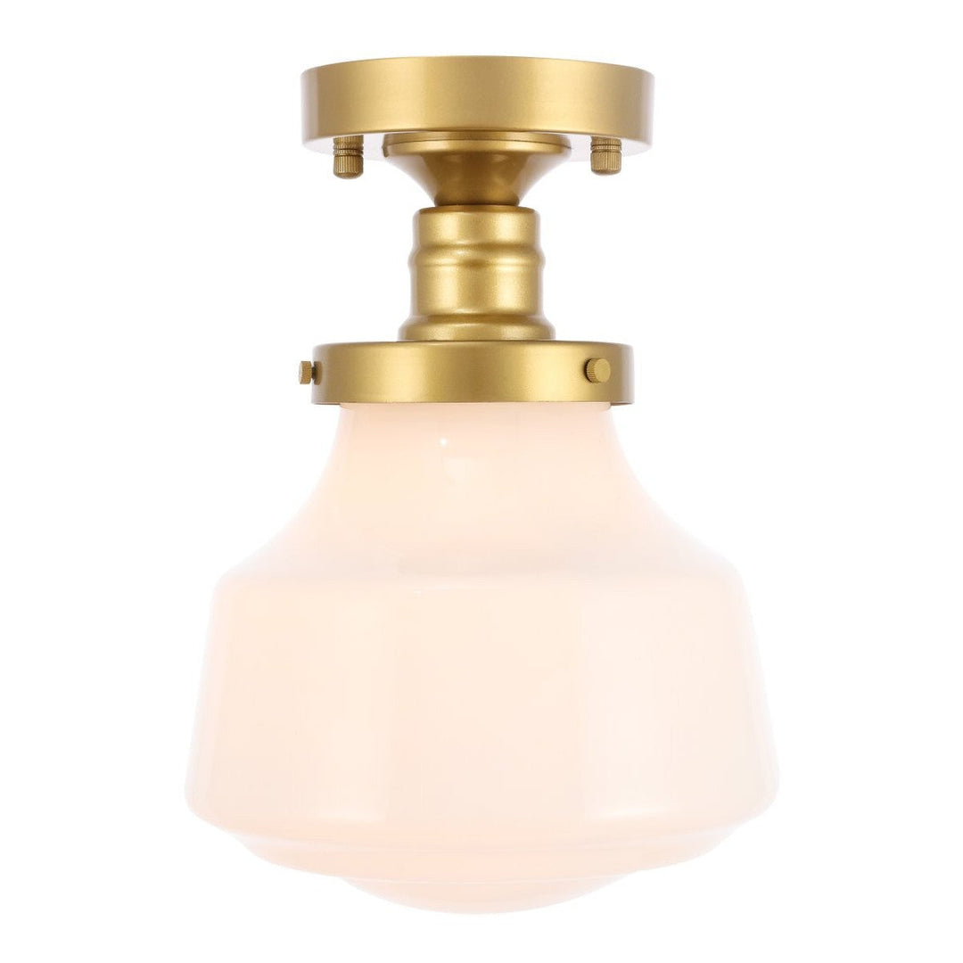 Elegant Lyle LD6251BR Ceiling Light - Brass And Frosted White Glass